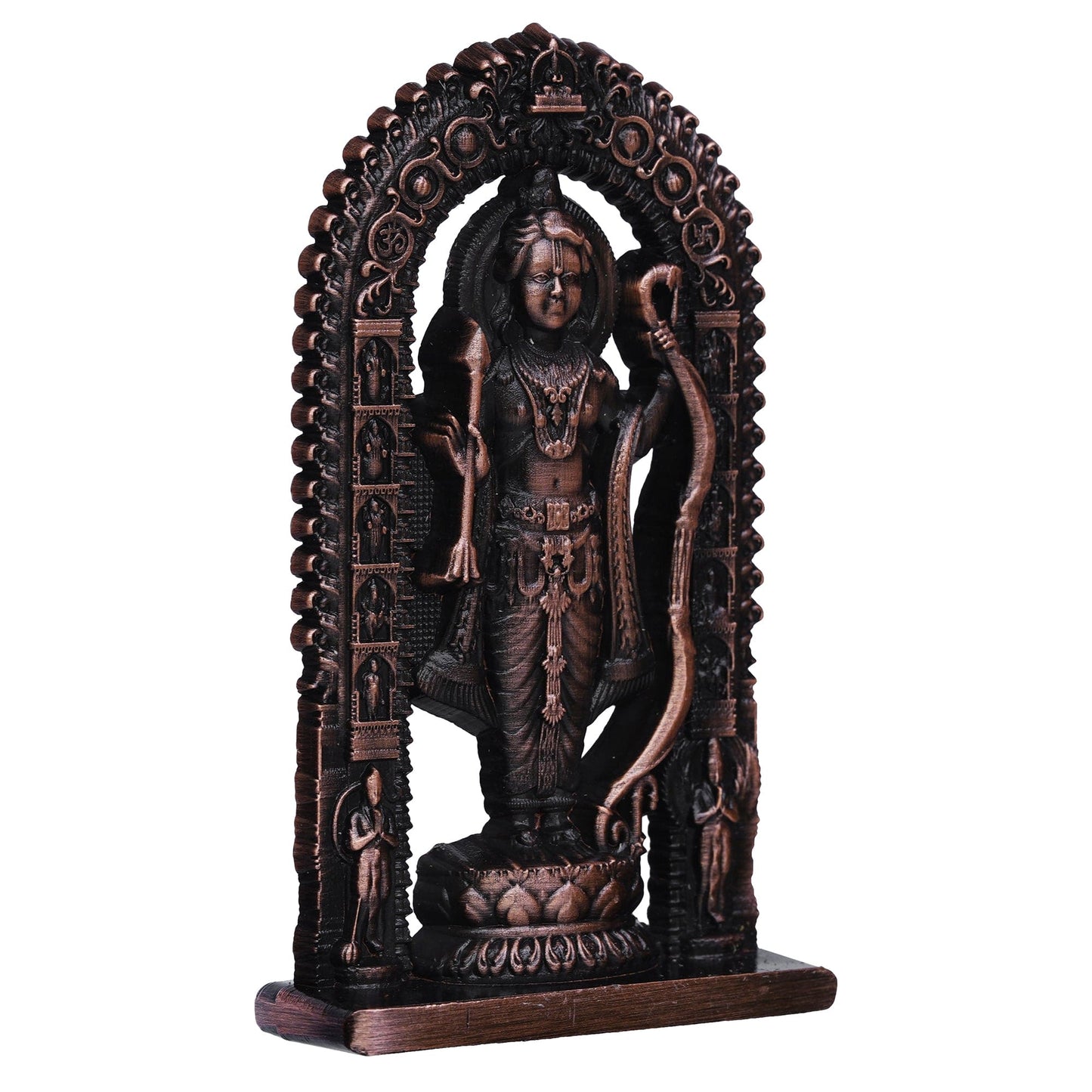 Webelkart Premium Ram Lalla Statue for Car Dashbord and Home Decor | Ram Lalla Idol Ayodhya Shree Ram Murti Showpiece (2.75" Inches-Metal) (Copper)