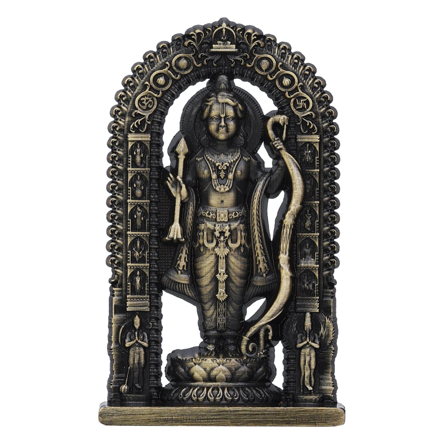 Webelkart Premium Ram Lalla Statue for Car Dashbord and Home Decor | Ram Lalla Idol yodhya Shree Ram Murti Showpiece (2.75" Inches-Metal) (Green)- ram lalla idol online