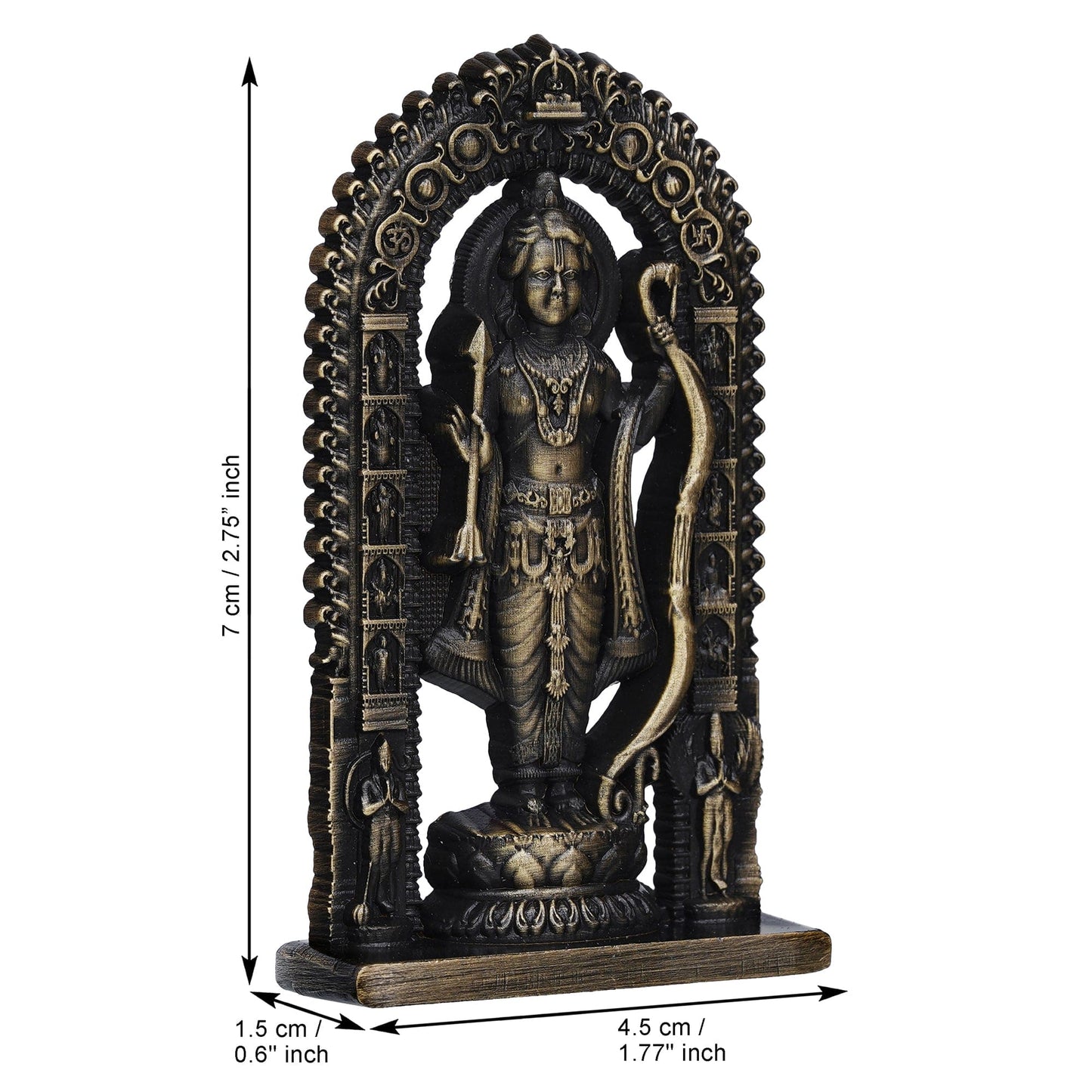 Webelkart Premium Ram Lalla Statue for Car Dashbord and Home Decor | Ram Lalla Idol yodhya Shree Ram Murti Showpiece (2.75" Inches-Metal) (Green)- ram lalla idol online