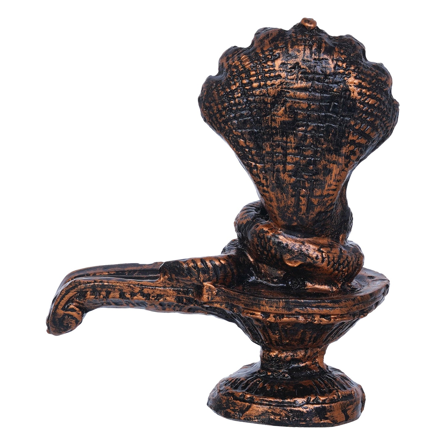 Webelkart Premium Shivling with 5 Sheshnaag Showpiece for Pooja Decor Shivling Statue Idol, Mahadev Murti, Lord Shankara for Home Decor (Shivling with 5 Sheshnaag 5.11" Inches)