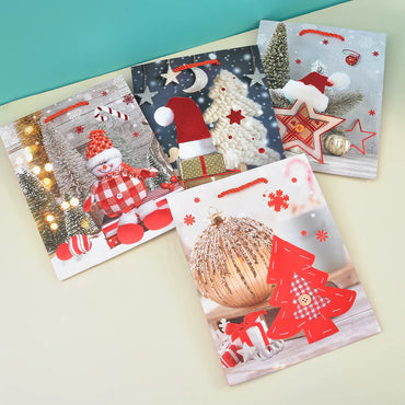 set of 4 Merry Christmas Stylish Paper Bag For Gifting
