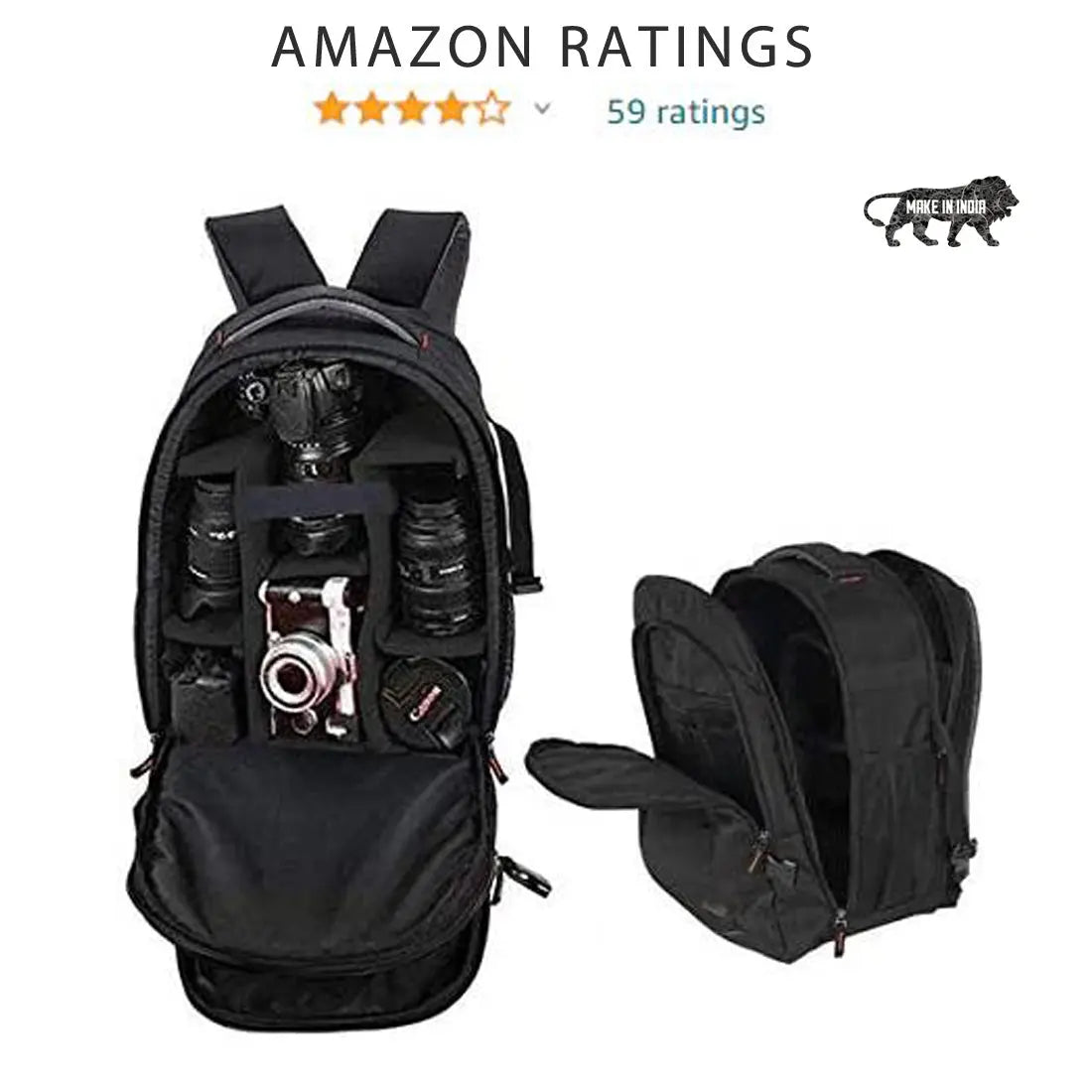DSLR Camera Laptop Backpack Bag with Adjustable Grids-Made in India