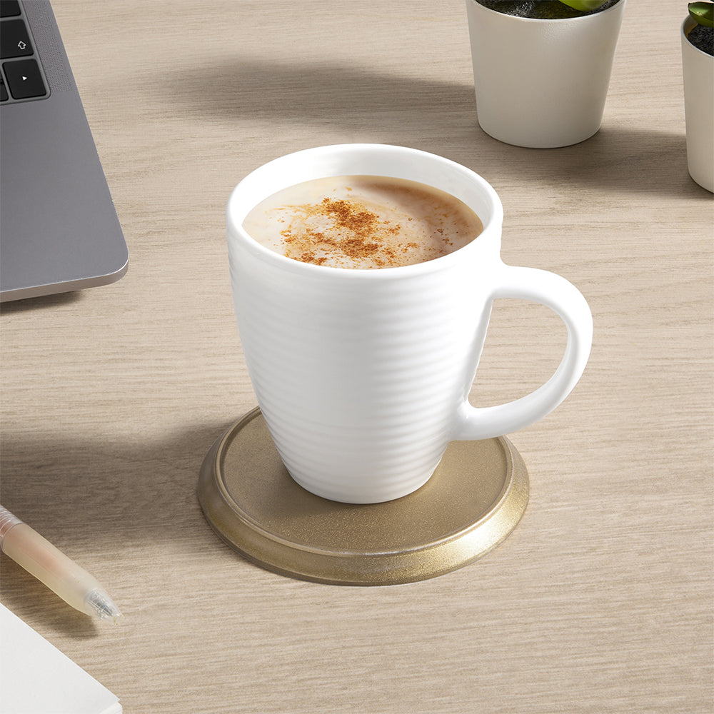 Larah By Borosil Orbit Mug, White, 240ml x 2