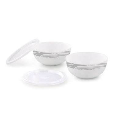 Larah by Borosil Marble Serve n Store, 2 pc Set