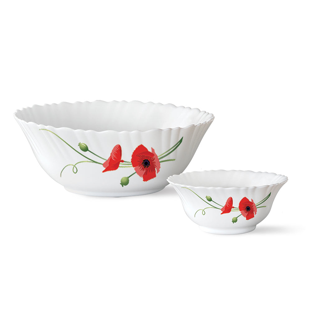 Larah by Borosil Red Carnation Pudding Set, 5 pc