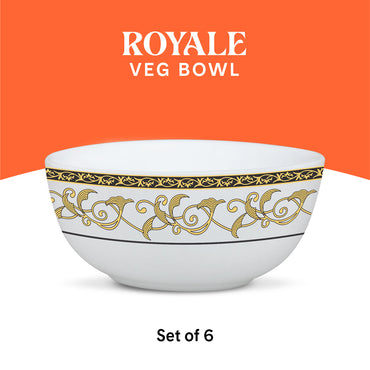 Larah by Borosil Royale Veg Bowl Set, 6 pc