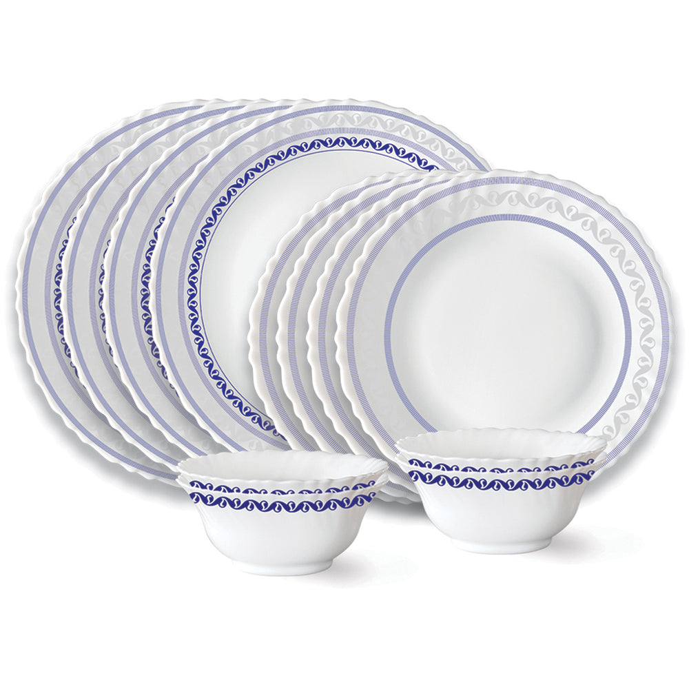 Larah by Borosil Jazzblue Dinner Set, 12 pc