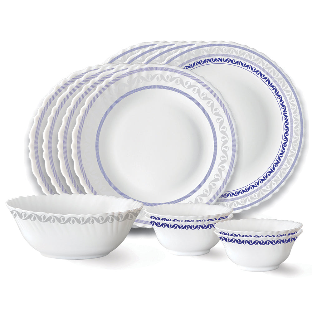 Larah by Borosil Jazzblue Dinner Set, 13 pc