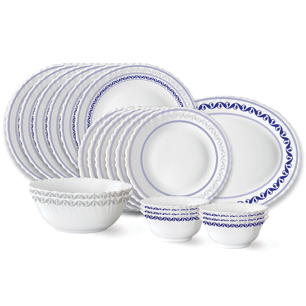 Larah by Borosil Jazzblue Dinner Set, 21 pc