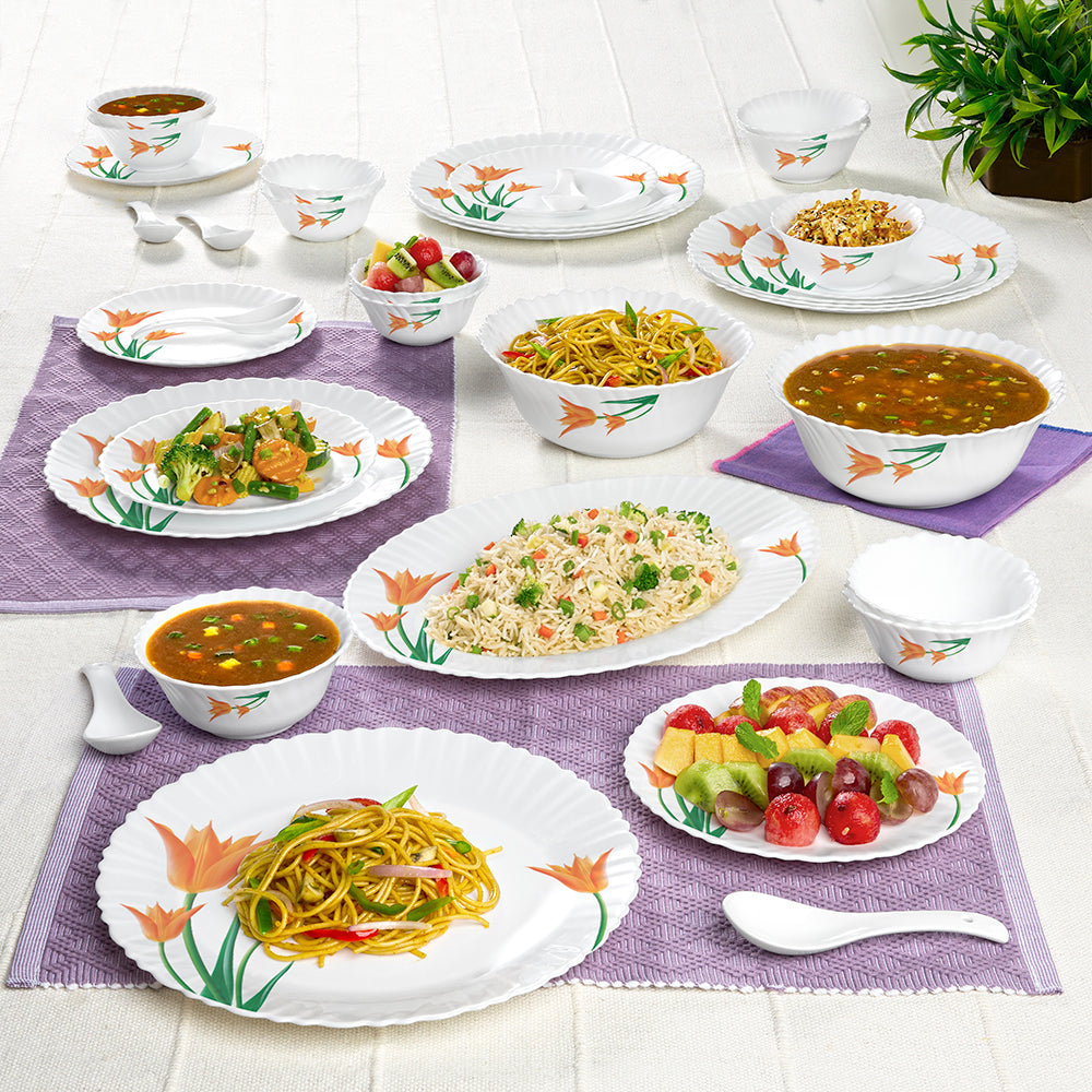 Larah by Borosil Firefly Dinner Set, 33 pc