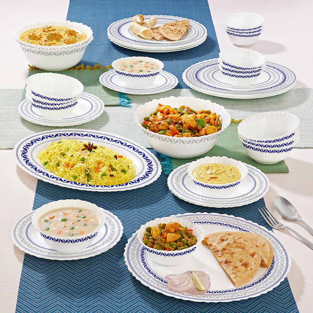 Larah by Borosil Jazzblue Dinner Set, 36 pc