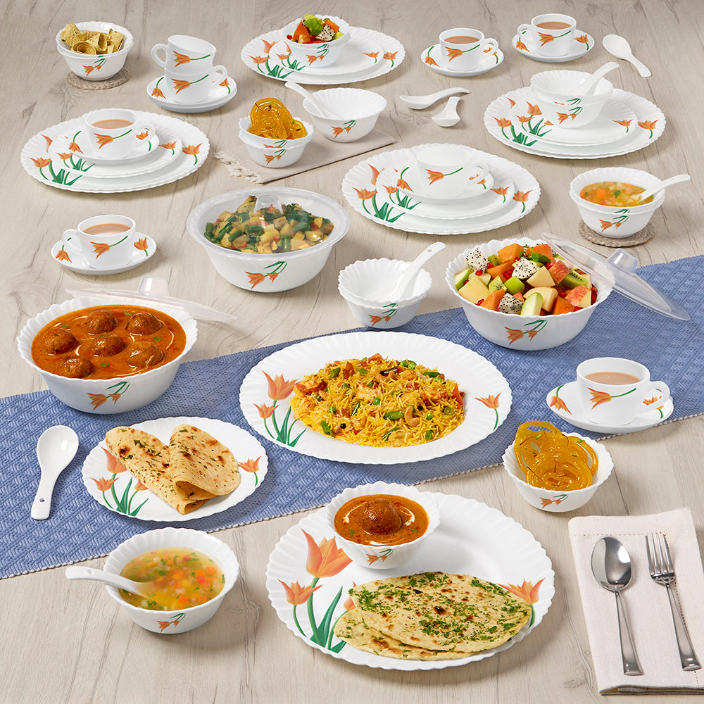 Larah by Borosil Firefly Dinner Set, 63 pc