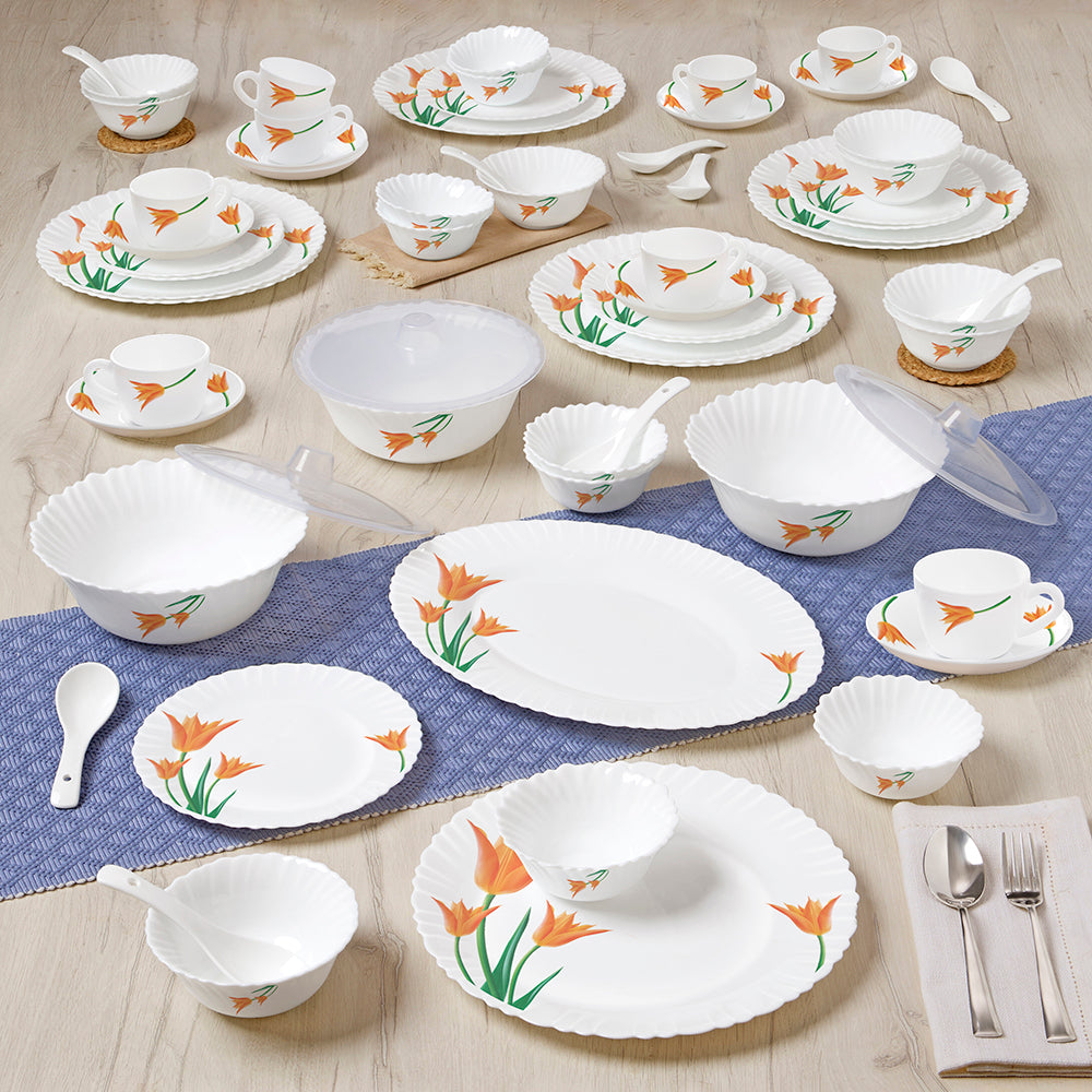 Larah by Borosil Firefly Dinner Set, 63 pc
