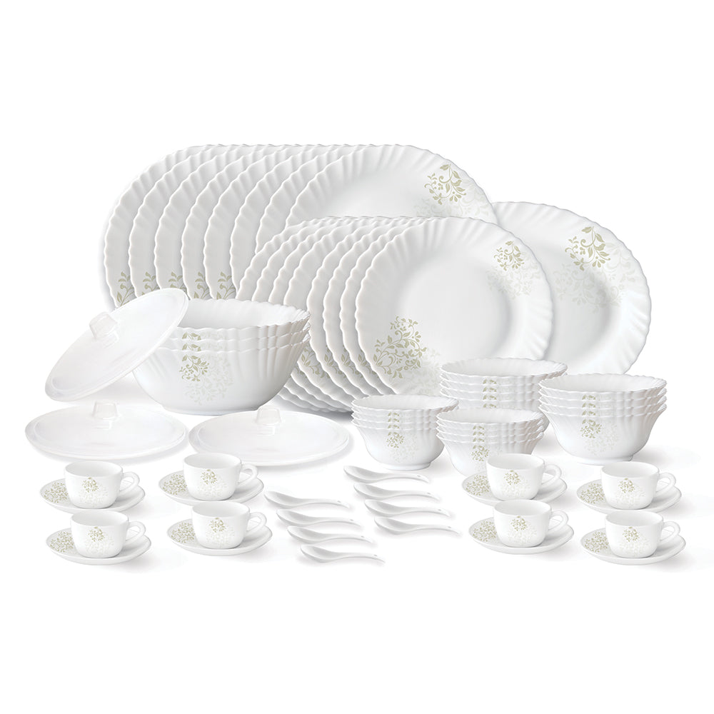 Larah by Borosil Ingot Dinner Set, 63 pc