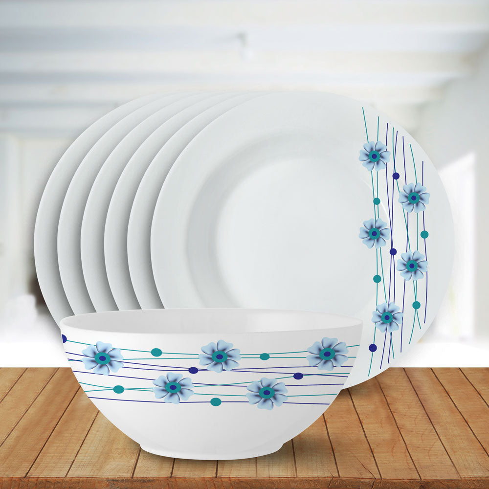 Larah by Borosil Bluebell Snack Set, 7 pc