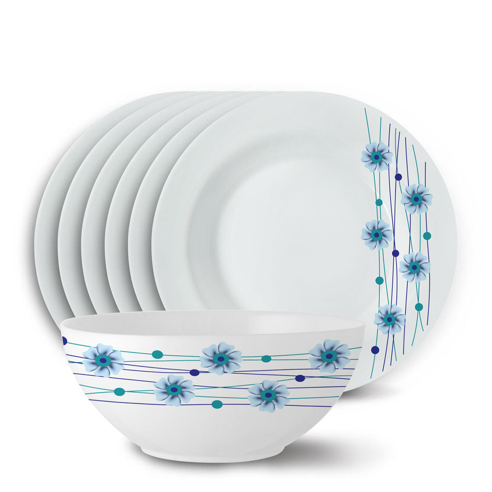 Larah by Borosil Bluebell Snack Set, 7 pc