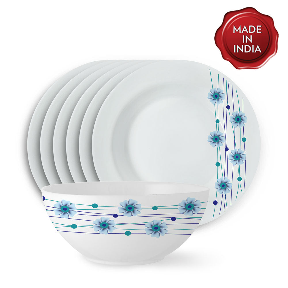 Larah by Borosil Bluebell Snack Set, 7 pc