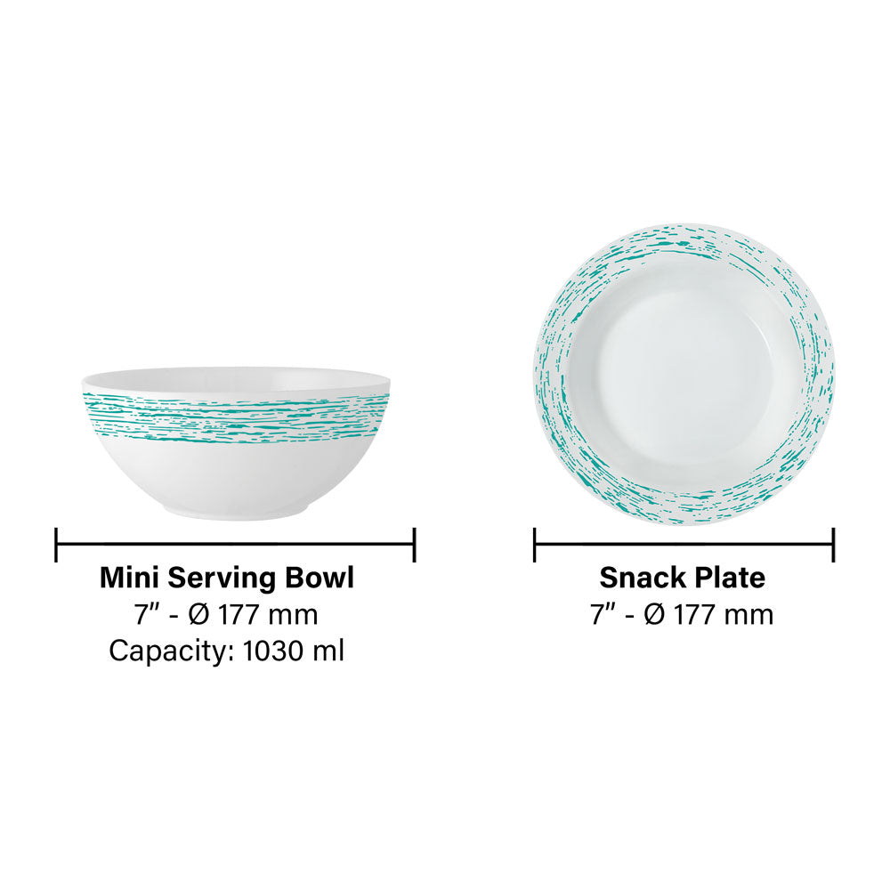 Larah by Borosil Blue Nova Snack Set, 7 pc