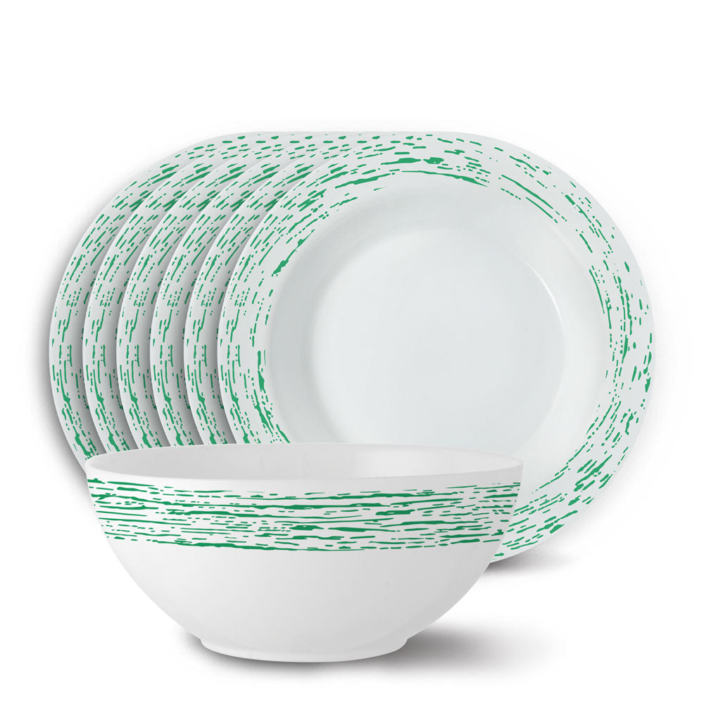 Larah by Borosil Green Nova Snack Set, 7 pc