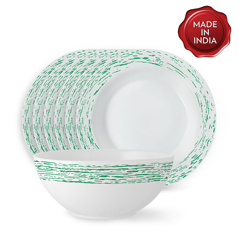 Larah by Borosil Green Nova Snack Set, 7 pc