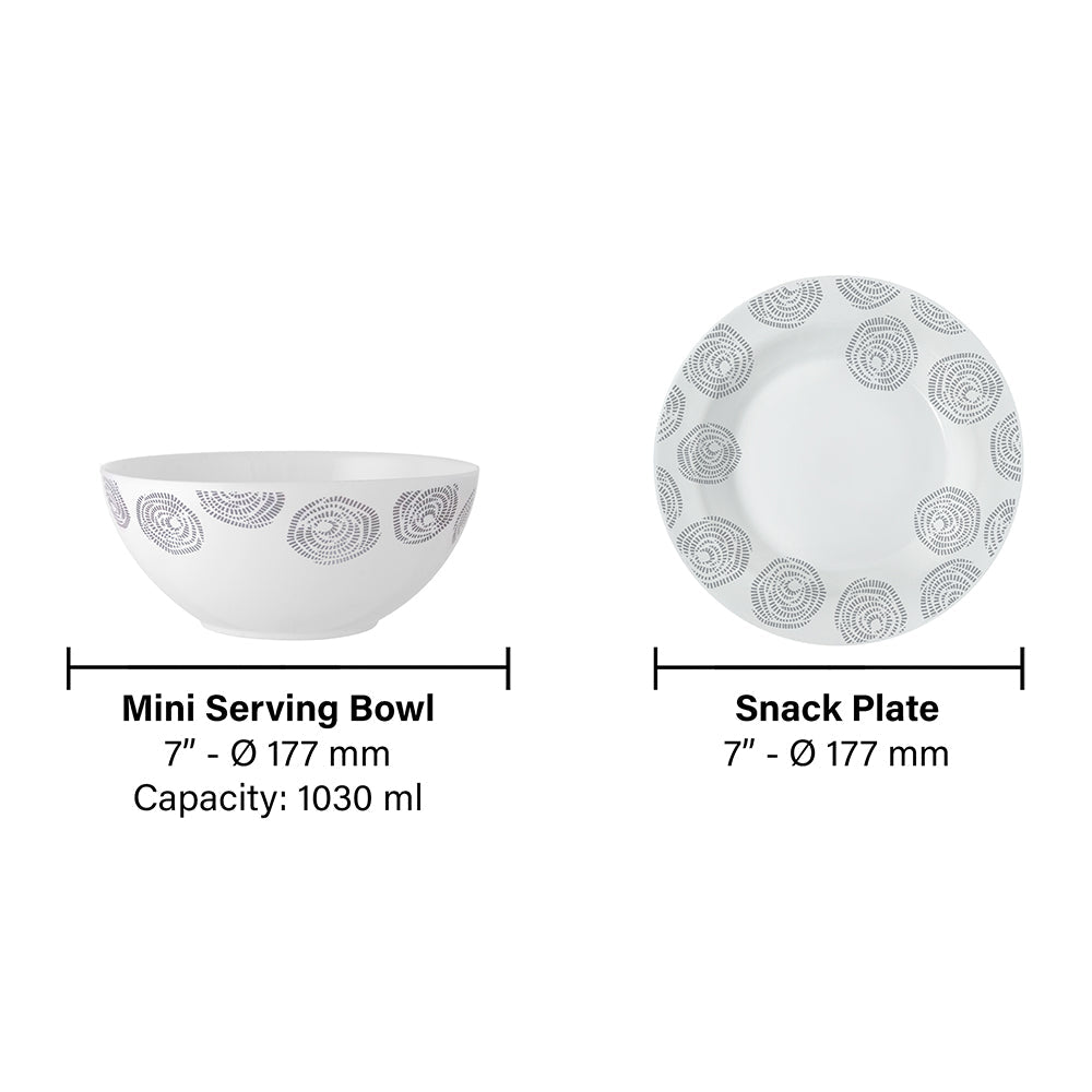 Larah by Borosil Moonbeam Snack Set, 7 pc