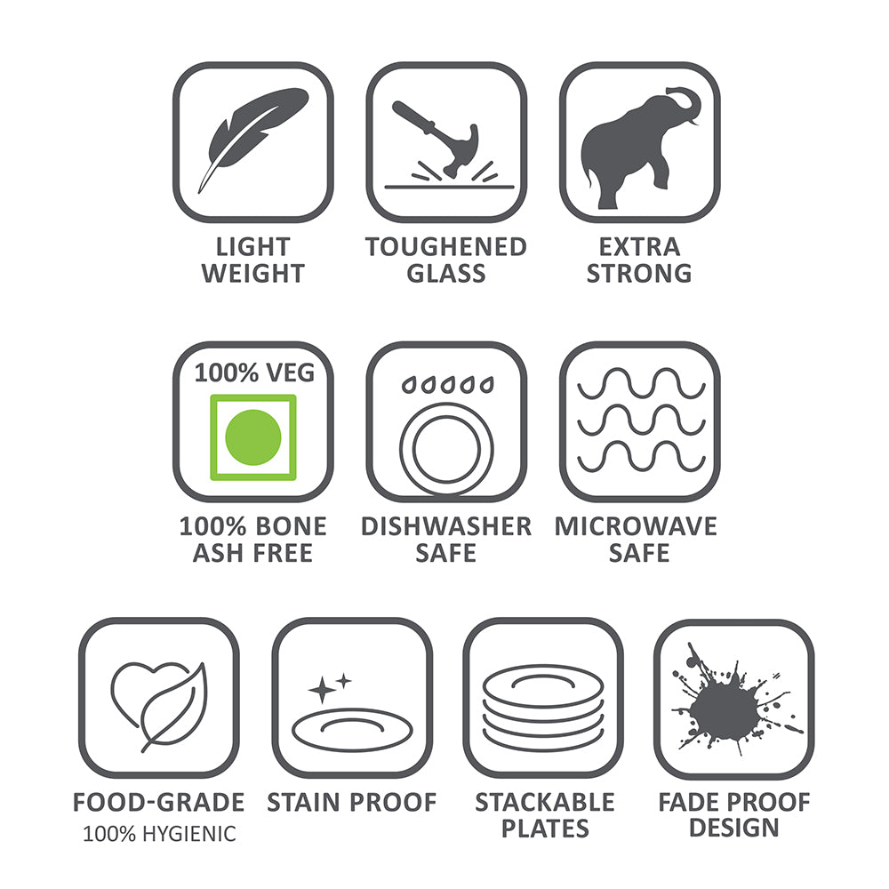 Larah by Borosil Moonbeam Snack Set, 7 pc