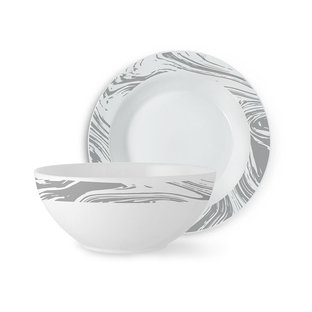 Larah by Borosil Marble Snack Set, 7 pc
