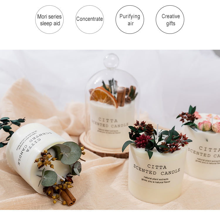Scented Candle with Dry Flowers