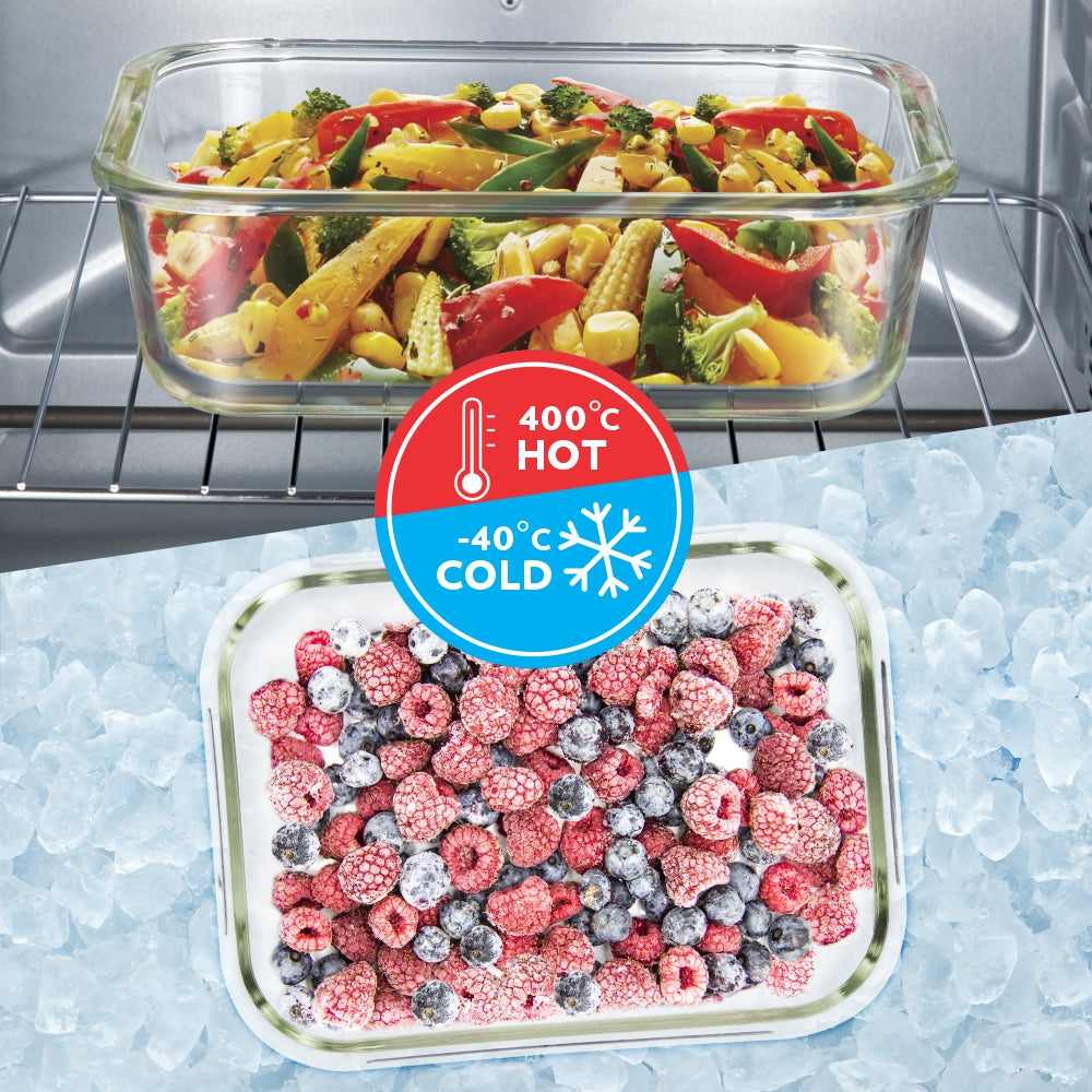 Borosil Klip n Store Rectangular Glass Container, 1.04L