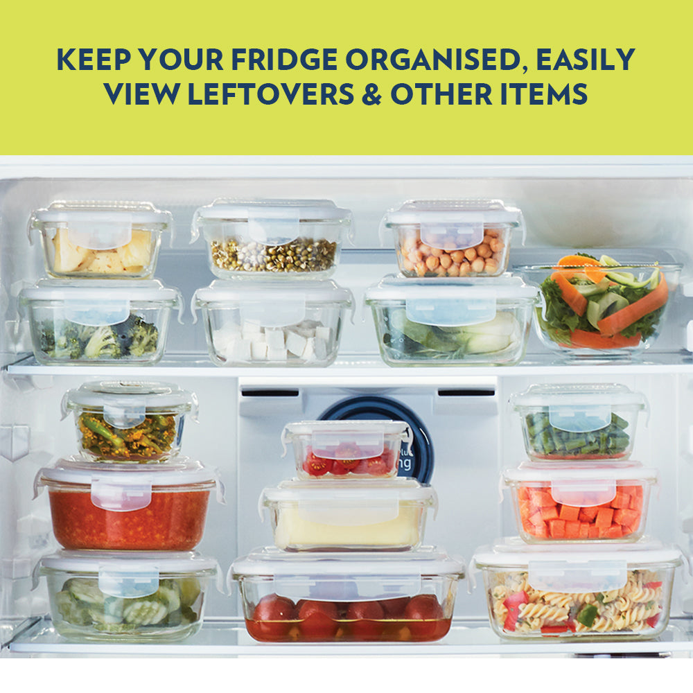 Borosil Klip n Store Rectangular Glass Container, 1.04L