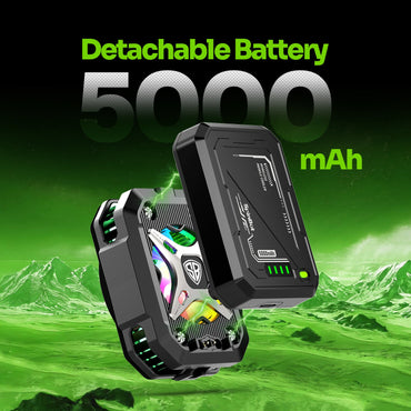 SpinBot IceDot Core X2 Magnetic Wired & Wireless Mobile Cooler | 7 Cooling Modes with 5000mAh Detachable Battery | Ultra-Quiet 42dB High-Speed 6000 RPM Fan | 15W Turbo Cooling