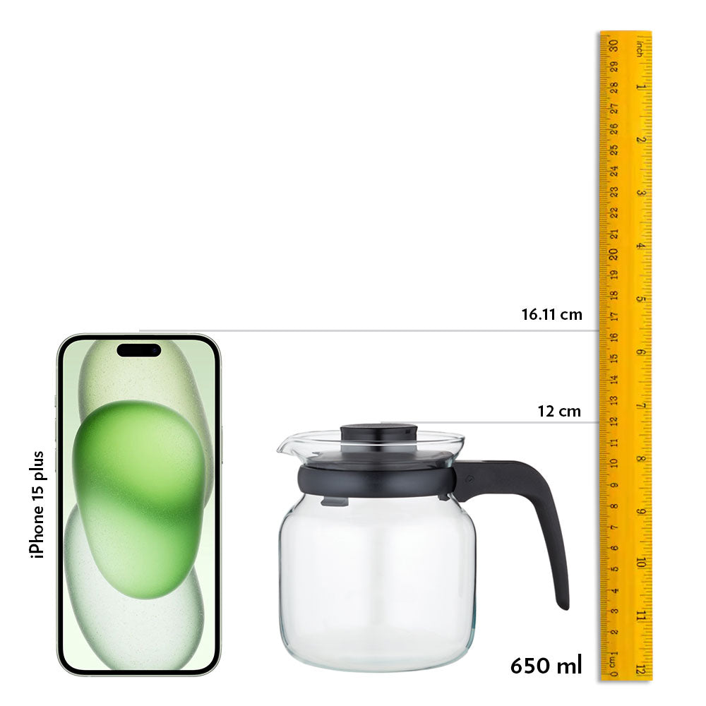 Borosil Carafe w Inbuilt Strainer, 650ml