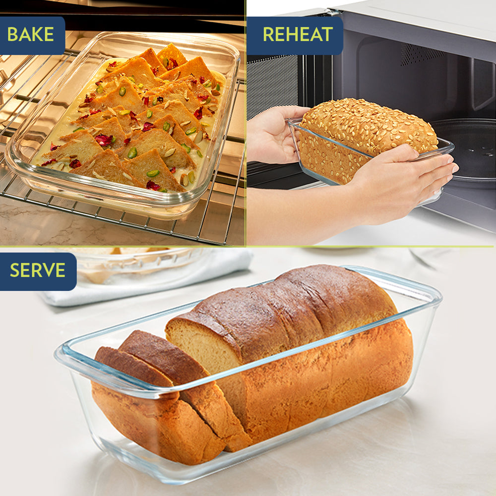 Borosil Loaf Baking Dish, 1.2L