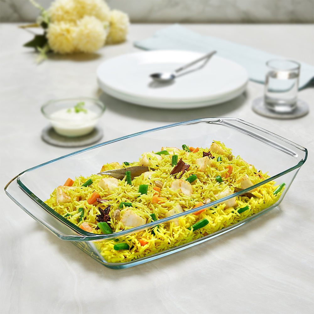Borosil Deep Rectangular Dish, 3L