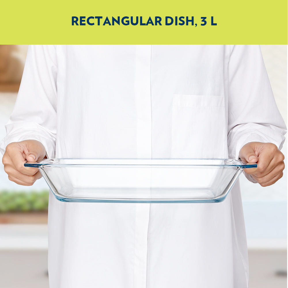 Borosil Deep Rectangular Dish, 3L