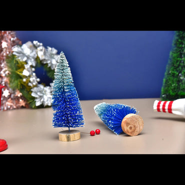 Set of 2 ocean blue christmas tree set