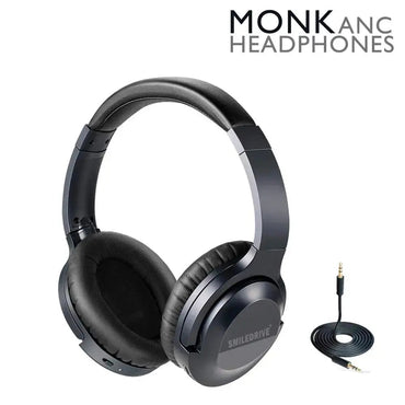 SMILEDRIVE MONK NOISE CANCELLATION WIRELESS BLUETOOTH HEADPHONE WITH BUILT-IN MICROPHONE, OVER EAR ANC HEADSET WITH DEEP BASS