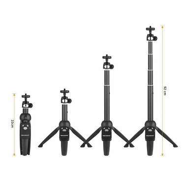 Sturdy Selfie Stick Tripod Monopod Extendable Stand with Wireless Remote Clicker for Smartphones Action Cameras