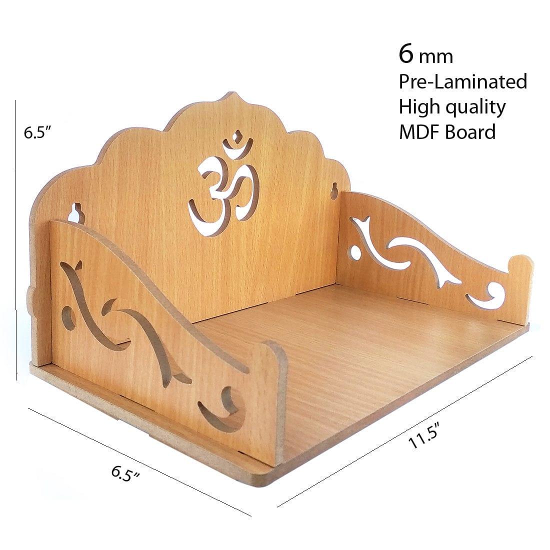 Webelkart®️ Premium OM Wooden Temple Beautiful Plywood Mandir Pooja Room Home Decor Office /Home Temple (Brown)