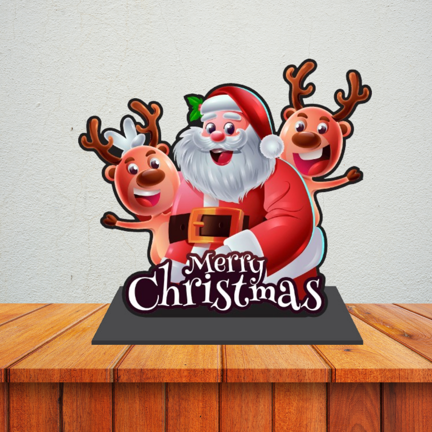 Webelkart Premium Santa MDF Merry Christmas Decorations for Table| Showpiece for Christmas Decoration,Tabletop Stand, Christmas Gift,Christmas Ornaments Gifts,Xmas Decor