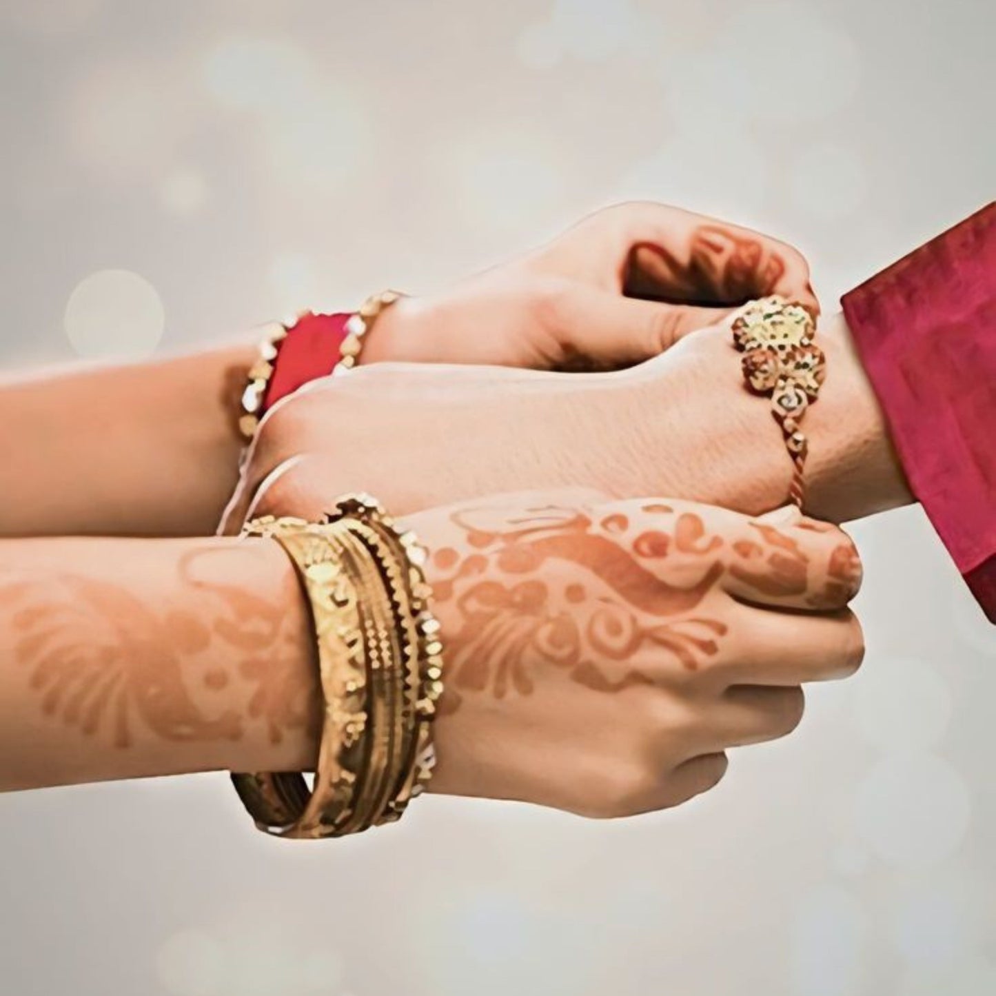 Webelkart Beautiful Rakhi Set For Bhaiya Bhabhi Pair With Free Gift Wooden Raksha Bandhan Magnet Gift For Brother And Sister,Lumba Rakhi,Couple Combo Set With Greeting Card And Roli Chawal Pack