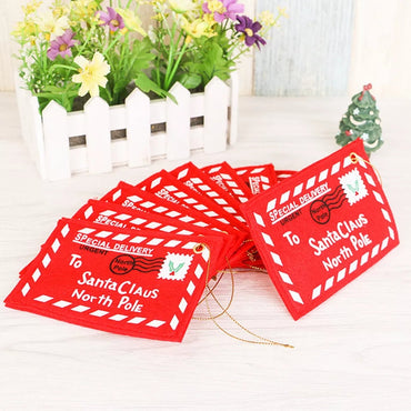 Santa Non-Woven Red Envelope Card (Pack Of 4)
