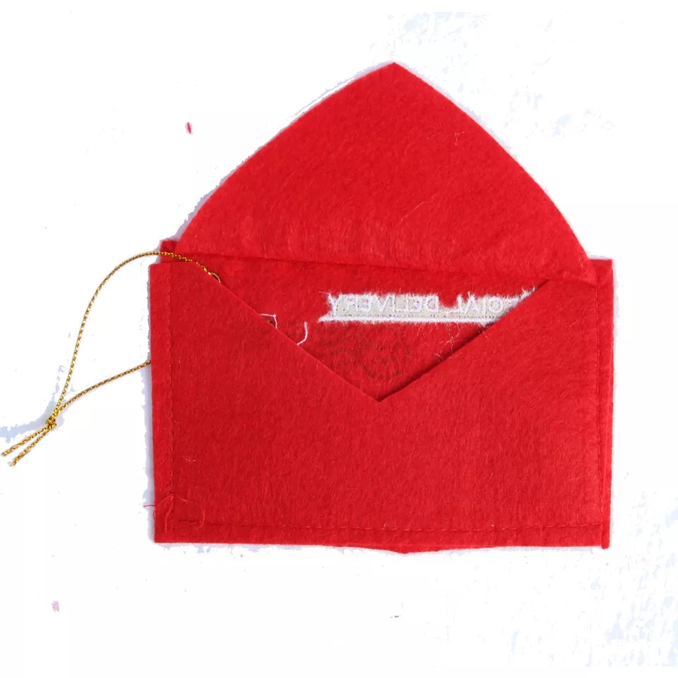 Santa Non-Woven Red Envelope Card (Pack Of 4)
