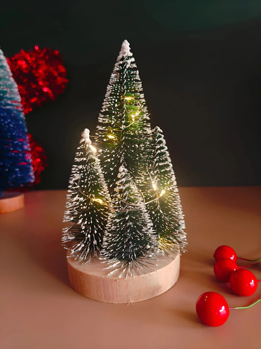 Mini LED Christmas Tree with Artificial Snow Flocked (15 cm)