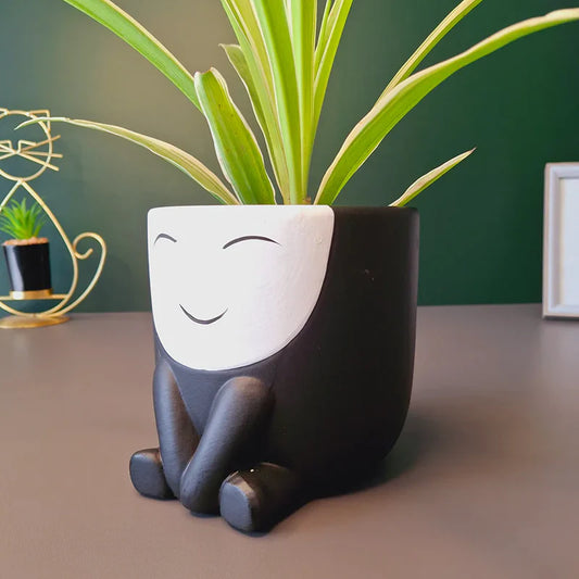Visage Ceramic Planter - Black