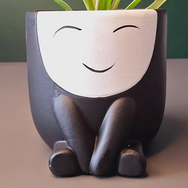 Visage Ceramic Planter - Black