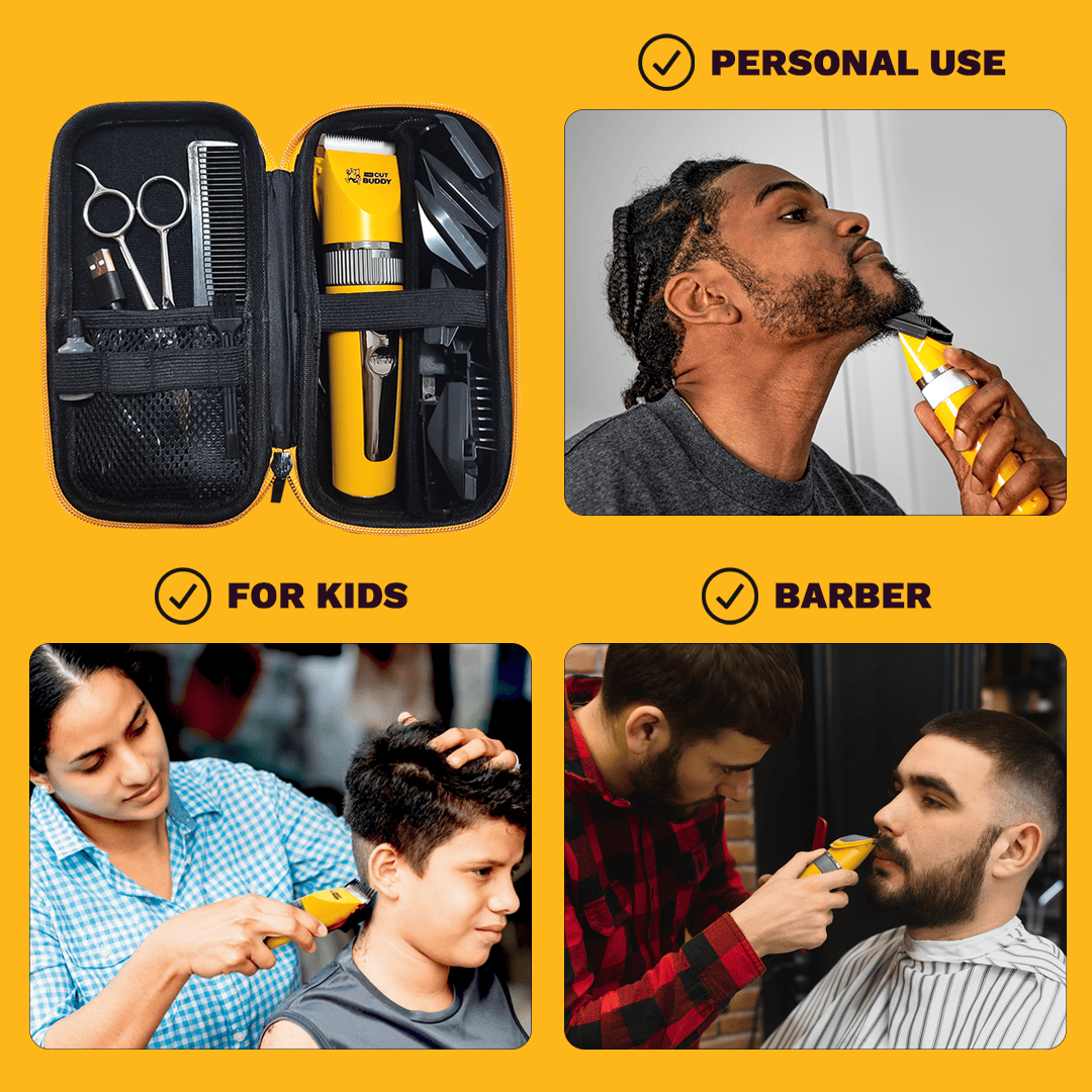 Cordless Hair and Beard Clipper with Scissors + Case