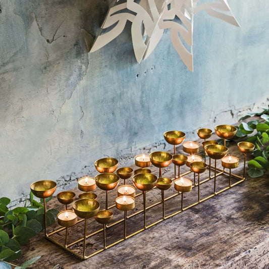 Long Rectangular Multi-Tealight Candle Holder