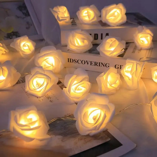 Rose 16 LED Fairy Lights – Romantic Decorative String Lights (Warm White)