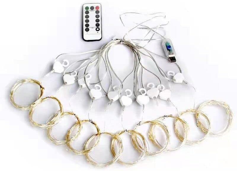 Curtain Fairy Lights, Colourful Copper Wire Window Lights, Multicoloured Fairy Lights with Remote Control